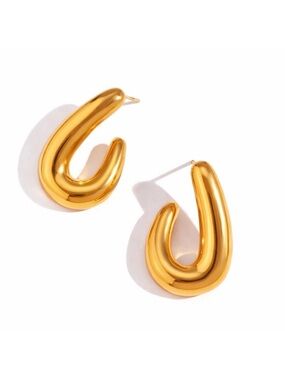New! Alice Classic 18K Gold Plated Post Earrings (1051) NWOT